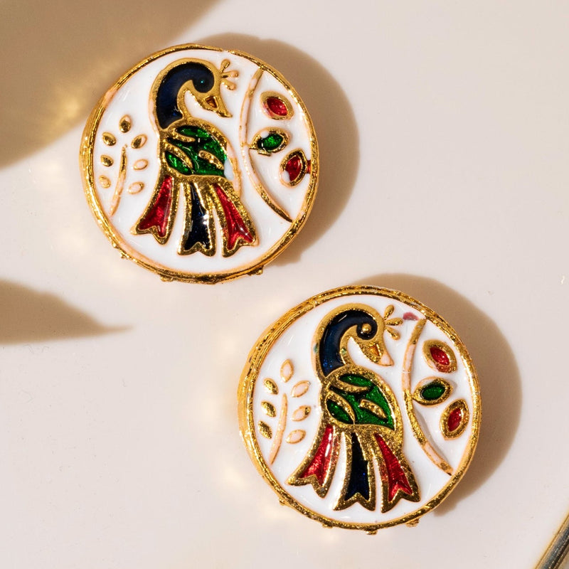 Meenakari Kundan Beads  | Size : 20mm | 06Pcs-MKB-25200