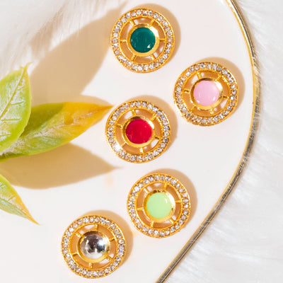 Meenakari Kundan Beads | Size : 18mm | 12Pcs