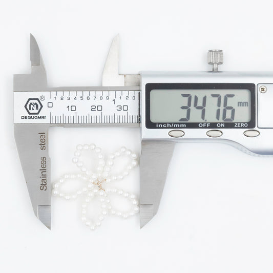 Cream Beads Hair Accessories | Size : 35mm | Qty : 6pcs | HA25