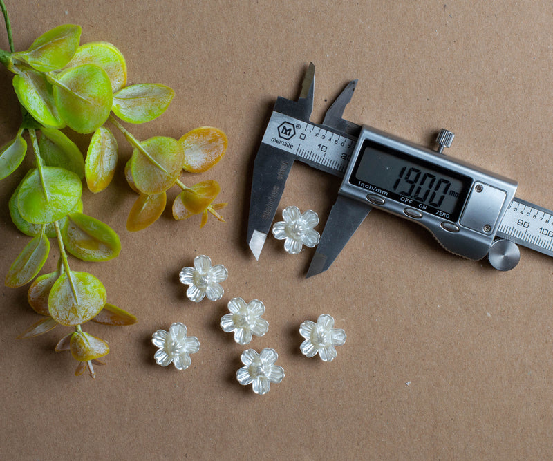 Plastic Pearl Flower | Size : 19mm | 500g | No Hole