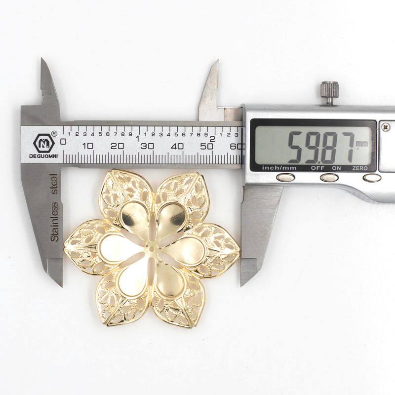 Metal Art Flower (F-10-6) | Size : 59mm | 20Pcs