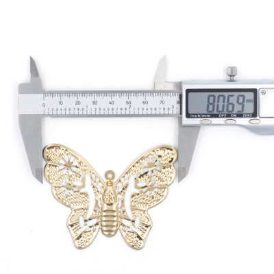 Metal Art Butterfly | Size : 80mm | 10Pcs  ( F-6-19 )