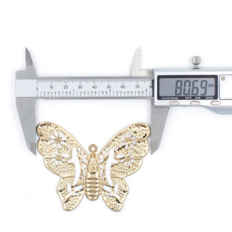 Metal Art Butterfly | Size : 80mm | 10Pcs  ( F-6-19 )