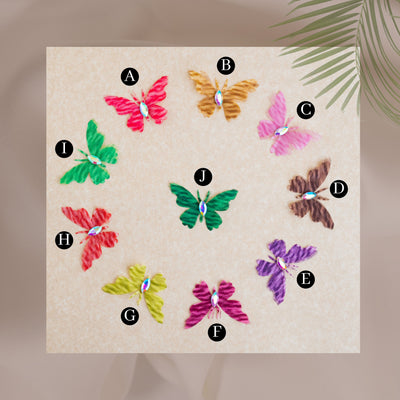 Fabric Butterfly | Size : 43MM | 25PCS