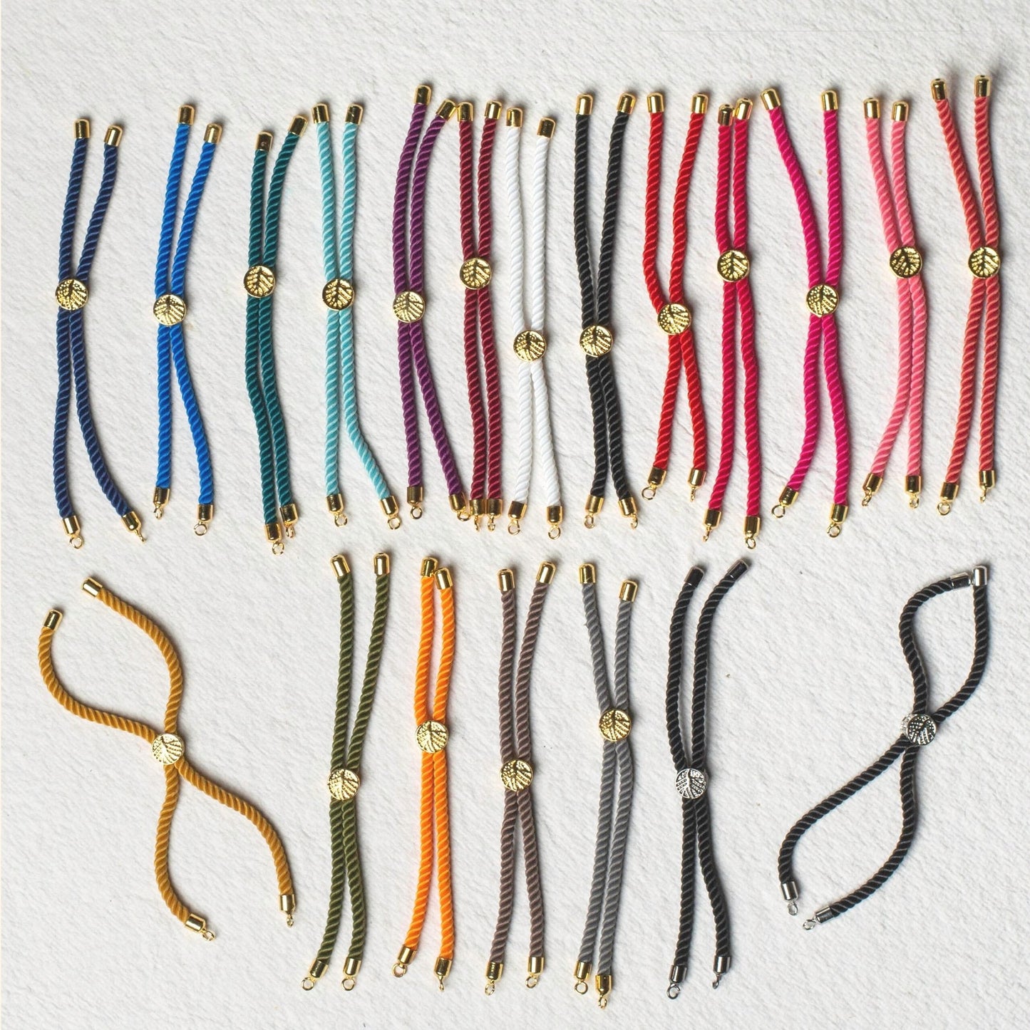 Bracelet Cord With Sliding Stopper Beads Connector | Size : 2mm | Qty : 1pc | B07