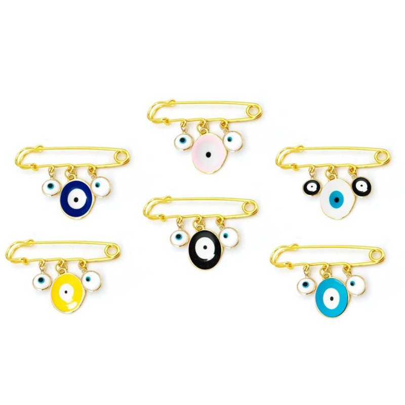 Evil Eye Charms Brooch Pin | Size 50mm 1Pc