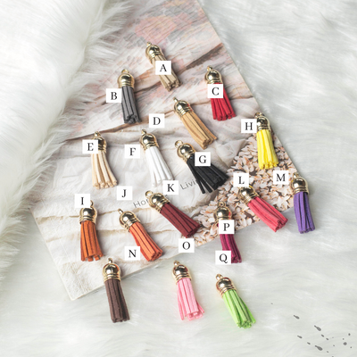 Leather Tassel With Cap | Size : 1.5 inch | 20 Pcs