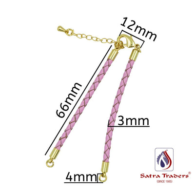 Leather Bracelet Cord | Size : H-66mm W-3mm | 1 Pcs