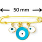 Evil Eye Charms Brooch Pin | Size : 50mm | Qty : 1pc | BP13