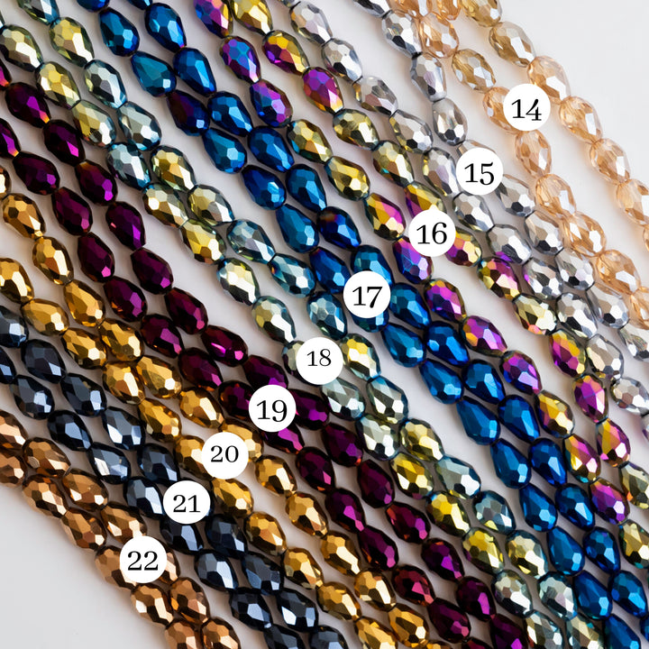 Drop RB Beads | Size : 8*12 | Qty : 5 Line-approx 56 Beads perline | GB45