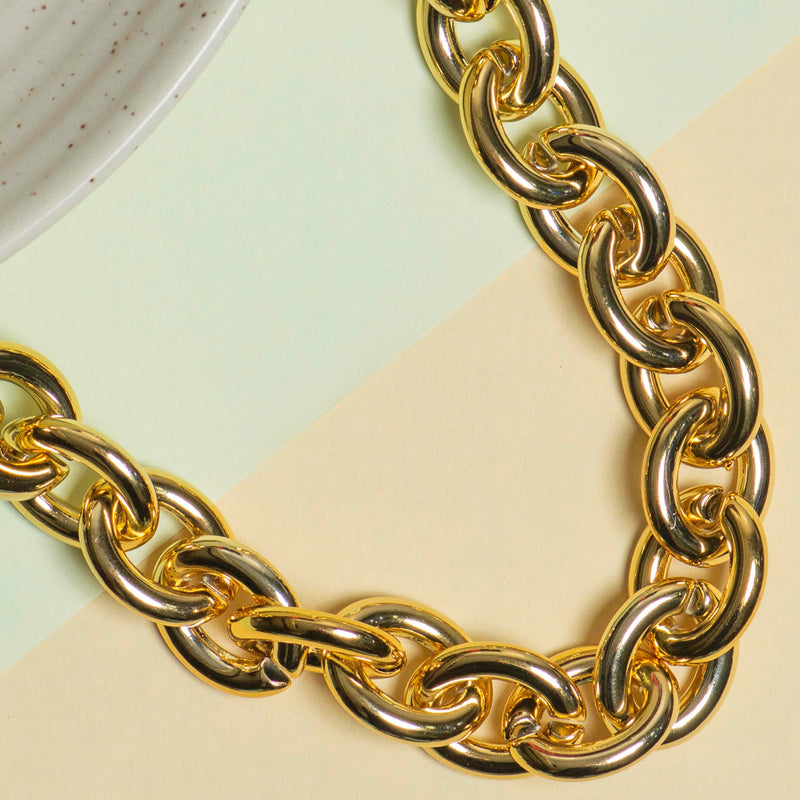 Metallic Mask Chain Oval (Suitable for Bag Accessories)  | Size H-26mm W-22mm | 1Meter